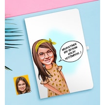 Kişiye Özel Kız Çocuk Kolay Yetişmiyor Karikatürlü Beyaz Defter-2
