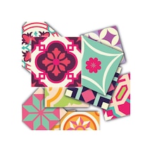 Tink Kendinden Yapışkanlı Pembe Desenli Pvc Karo Kaplama 20x20 Cm 6'lı Paket