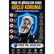 Bebek Arabası Sinekliği Evrensel Uyumlu Koruyucu File 360 Tam Koruma