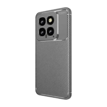 Newface Xiaomi Mi 14t Kılıf Auto Focus Karbon Kapak - Gri Resimdeki