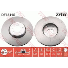 Fren Dıskı On Adet Sol Bmw F10 F01 F06 F07 F12 F13 34116785669