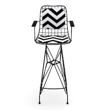 Knsz kafes tel bar sandalyesi 1 li zengin syhaldo kolçaklı sırt minderli 75 cm oturma yüksekliği ofis cafe bahçe mutfak