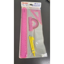 Yıldızlar 30cm Pergelli Çizim Takımı - Cetvel, İletki, Gönye, Pergel Set Kod: 166