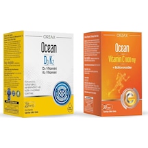 Orzax Ocean D3 K2 Damla 20 ml + Ocean Vitamin C 1000 Mg 30 Tablet Orzax Ocean D3 K2 Damla 20 ml + Ocean Vitamin C 1000 Mg 30 Tablet