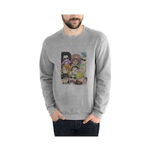 Anime Fairy Tail Glass Guild Emblem Baskılı Gri Erkek Sweatshirt (534641285)