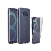 Adige Samsung Galaxy S8 Plus Uyumlu Kılıf Ön Arka 360 Koruma Arka Sert Mika Ön Silikon Şeffaf