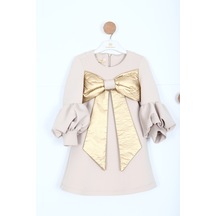 Xo Kids Kız Çocuk Elbise 3-7 Yaş 12304 Bej