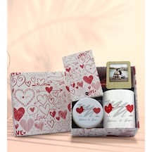 BK Gift Sevgiliye Özel Kutuda Hediye Seti, Kupa Bardak, Sevgili Hediyesi, Kokulu Mum, Fotoğraflı Çerçeve-6