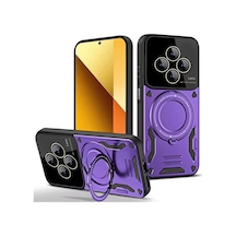 Xiaomi Redmi 14c Kılıf Joy Lens Standlı Kapak - Mor Düz Renkli