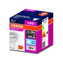 6,9w 80w Eşdeğer Cool White 4000 Kelvin Ilık Beyaz Gu10 575 Lümen Led Spot Ampul