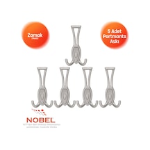 Zepli N Portmanto Askısı, Metal Vestiyer Askısı, Matkrom Matkrom, Duvar Ve Dolap Askılığı 5'li Set Vidalı Mat Krom