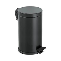 Pedallı Krom Mat Siyah 430 Kalite Pedallı Çöp Kovası 16 Litre 27,5x38 Cm Siyah