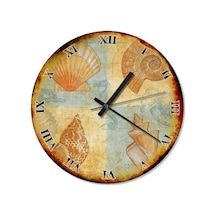 Eski Zeminde Salyangoz Ve Deniz Kabukları Duvar Saati (430146410) Çok Renkli