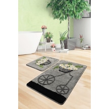 Chilai Home Alaçatı Gri 2 Lı Set Banyo Halısı Gri