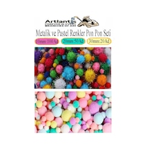 Renkli Pon Pon 10 20 30 Mm 170 Li 1 Paket Pastel Ve Metalik Renkler Peluş Ponpon Tüylü Ponpon Okul Öncesi Kreş Elişi