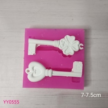 Yy0555 Yonca Ve Kalp Tutamaklı Anahtar Silikon Kalıp