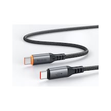 Ca-2040 Type-c Type-c 100w Pd Hızlı E-marker Çipli Örgü Poweroff Kablo 1.2m Siyah