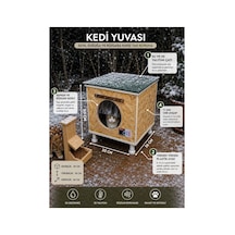 Kedi Kulübesi Kedi Yuvası Kedi Evi 30x33x36cm Iç Ve Dış Mekan Su Geçirmez Isı Yalıtımlı Özel Tasarım