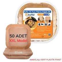 Buffer 50 Adet Air Fryer Pişirme Kağıdı Tek Kullanımlık Yağ Geçirmez Yapışmaz Kare Tabak Model Pvc
