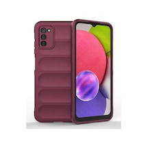 Samsung Galaxy  Uyumlu,  A03s Kılıf Optimum Silikon - Bordo