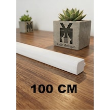 Beyaz Dekoratif Ray Alüminyum 2 Kanallı Dekoratif Metal Perde Kornişi Beyaz100cm - 853503874 Beyaz100cm