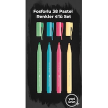 Pastel 38 Fosforlu Kalem 4'lü Pastel Renkler Pastel4lü