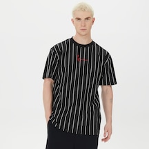 Karl Kani Small Pinstripe Erkek Siyah T-shirt Düz Kkmq32063