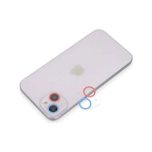 İphone 13 Renkli Kamera Lens Koruma Cam - Pembe-mavi Diğer