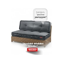 Xpermate Bisküvi Yer Minderi 60x120 Kalın Palet Balkon Petek Önü Fermuarlı Minder Antrasit