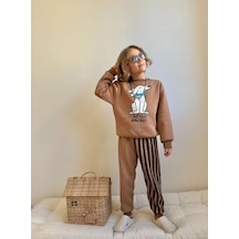 Miniko Kids Erkek Çocuk 3 İp Şardonlu Amıgo Eşofman Takımı Kahverengi