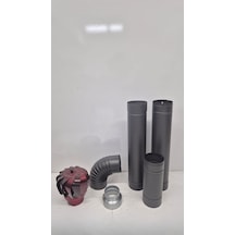 Fırıldaklı Boru Seti 2 Adet 70 Cm, 1 Adet 33 Cm Boru, Dirsek Ve 10 13 Dönüştürücü Aparat Pelet Sobası