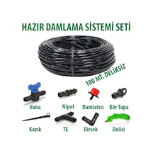 16x0,9mm 100 Metre Düz Damlama Borusu Sistemi Hazır Damlama Seti Set-05