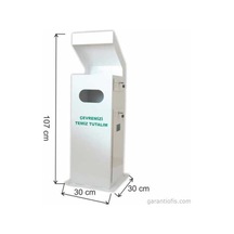Garanti Metal 1722 Dış Mekan Kare Çöp Kovası (Küllüklü)