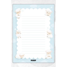 A5 Kuzu Bloknot Çizgili Defter - 50 Yaprak - Memopad - Notepad - Not Defteri - Not Kağıdı Mavi Mavi