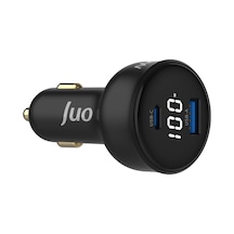Juo 100w Led Ekranlı Type-c + Usb-a Araç Şarj Aleti İphone & Android & Notebook Araç İçi Şarj Cihazı