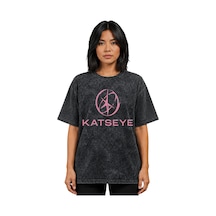Sevbano Katseye K-pop Müzik Grubu Baskılı Unisex Oversize Vintage Yıkamal Siyah