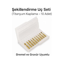 Senbang Dremel Ve Gravür Uyumlu Ahşap Oyma Şekillendirme Uç Seti Titanyum Kaplama 10 Adet
