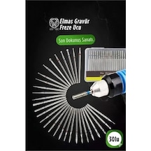 Zenvia 30'lu Elmas Gravür Freze Ucu Seti Dre Mel Uyumlu Metal Cam Ahşap İşleme 722925 Znv2023