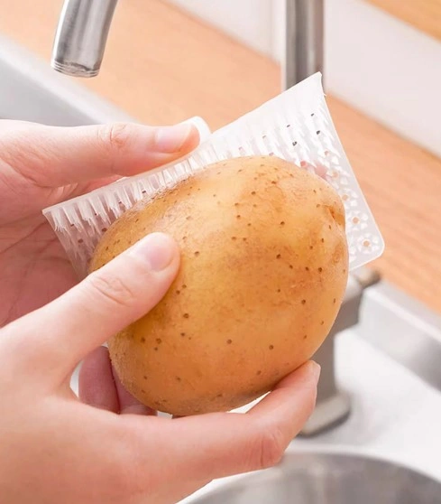 Çok Amaçlı Sebze Ve Meyve Temizleme Patates Soyma Fırçası 5224 Çok Renkli