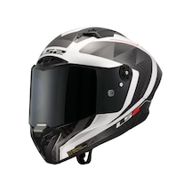 Ls2 Thunder Karbon Gp Aero Raute Kapalı Kask Beyaz - Gri