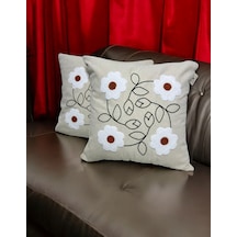 Punch Nakışlı Kırlent Uzm Papatya 43x43