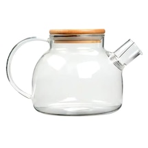 Bambu Kapaklı Borosilikat Cam Demlik 1000ml Royaleks-cm-2000 Asorti