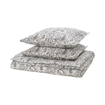 Ikea Rodgersıa Çift Kişilik Nevresim Seti, Gri-beyaz, 240x220/50x60 Cm