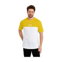 Erkek Bisiklet Yaka Blok Renkli Regular Fit Baskılı Tişört 001