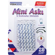 Vodaseal İz Bırakmadan Sökülebilir Mini Askı - 20 Parça - Şeffaf Şeffaf