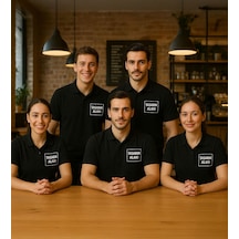 Bk Gift Kişiye Özel Logolu 5li Siyah Polo Yaka Tişört-1, Sevgiliye Hediye, Firma T-shirt, Logolu T-shirt Kobitmeyencom34027 Bk Gift