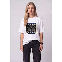 Black Nova Oversize Baskılı Unisex %100 Pamuk T-shirt Live Free Beyaz