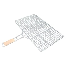 Ahşap Saplı Mangal Izgarası Galvanizli Paslanmaz Kafes Demir 30 X 40 Cm-99782