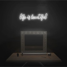 Twins Led Life Is Beautiful Yazılı Neon Tabela Beyaz Model:model:34263366 Beyaz