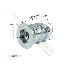 Hafele Dübel Çelik Ham Düz M4X10Mm